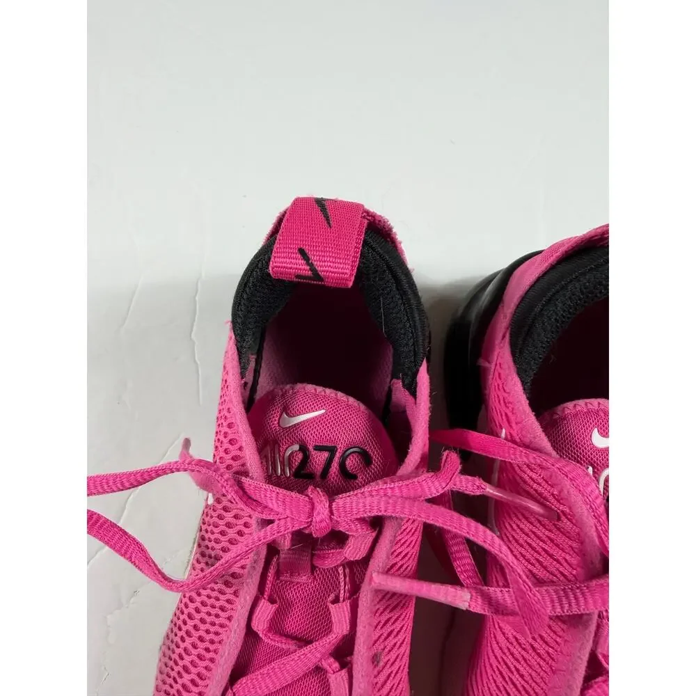 Nike Air Max 270 Laser Fuchsia Pink Black Sneakers Size 1 youth